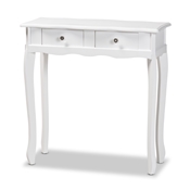Baxton Studio Peterson Classic and Traditional White Finished Wood 2-Drawer Console Table